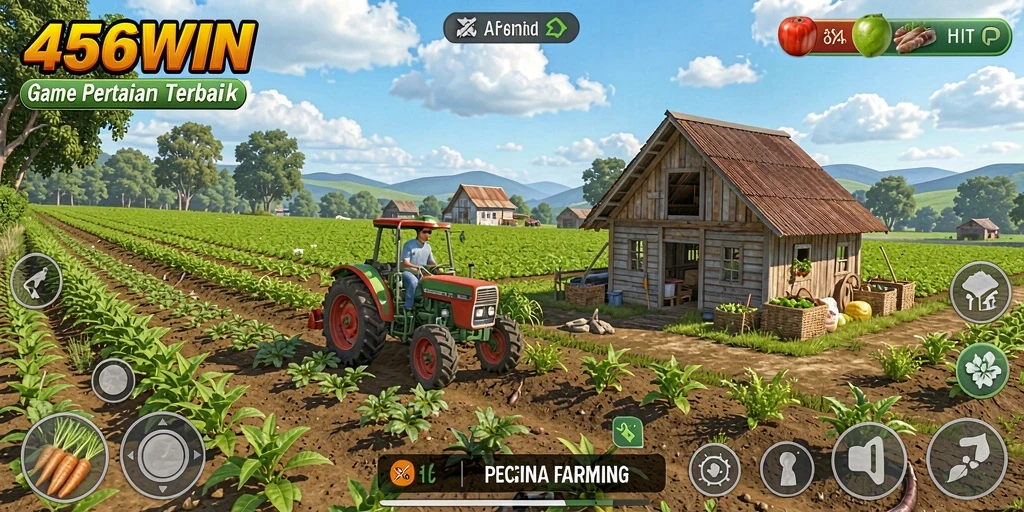 Tampilan gameplay menarik dari 456WIN dengan ladang yang subur.