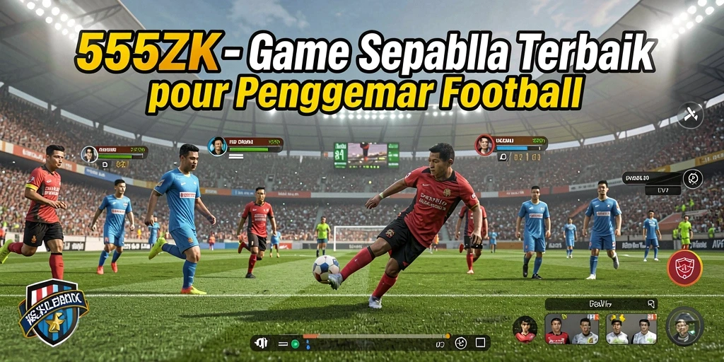 Tangkapan layar permainan 555ZK yang menampilkan aksi sepak bola yang mendebarkan.