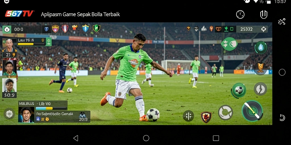 Screenshot gameplay <strong>567TV</strong> menampilkan aksi pertandingan sepak bola yang seru.