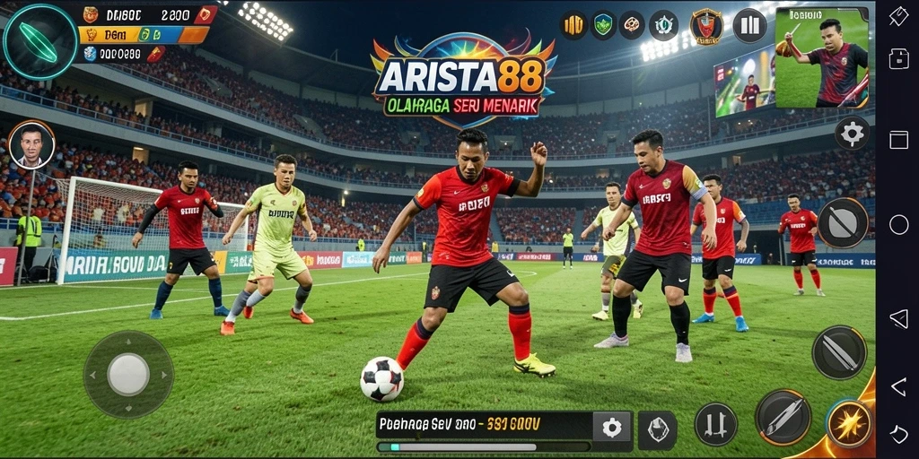 Menampilkan gameplay ARISTA88 yang penuh aksi dan strategi olahraga.