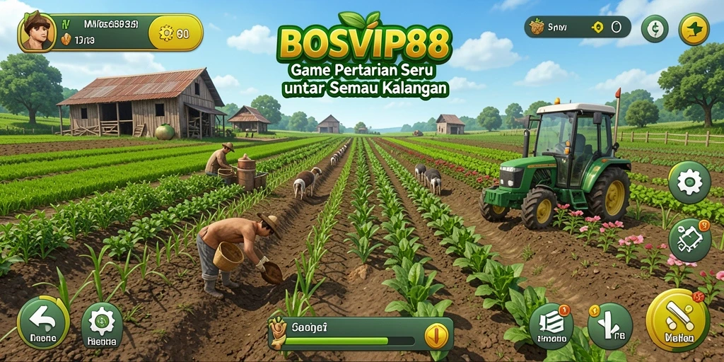 Tangkapan layar utama dari gameplay pertanian di BOSVIP88.