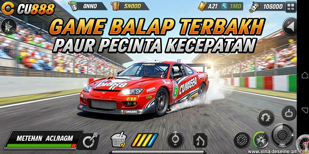 Tampilan gameplay exciting CU888 yang memacu adrenalin dalam balapan.
