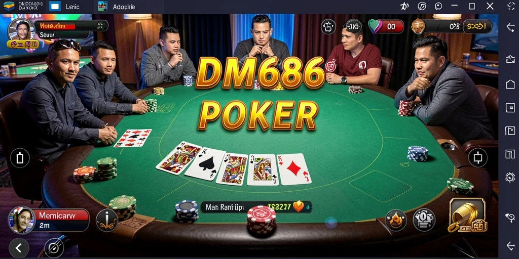 Tampilan menarik gameplay Poker di DMD686.