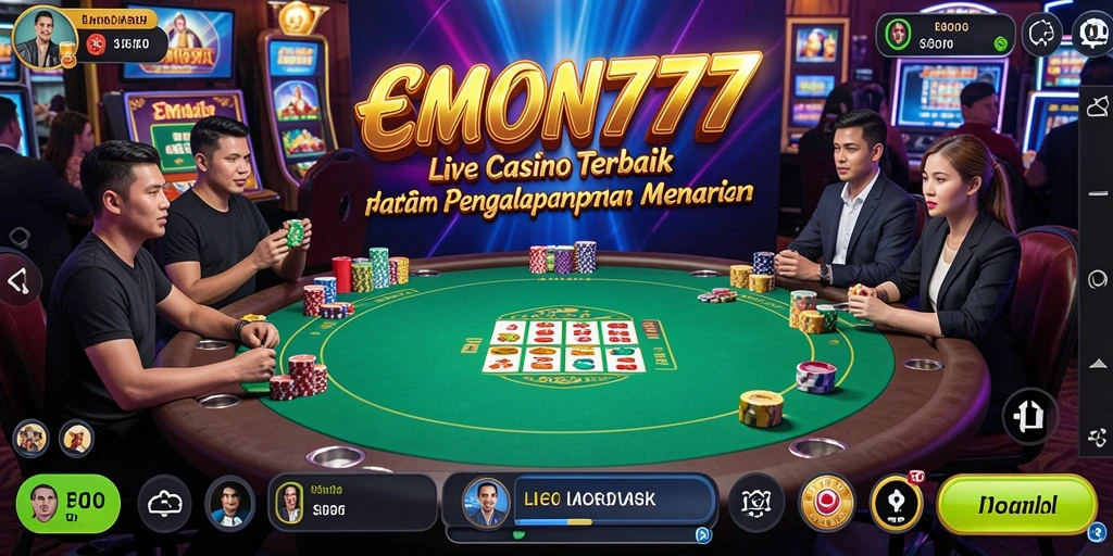 Screenshot tampilan gameplay Live Casino EMON777 yang menarik.