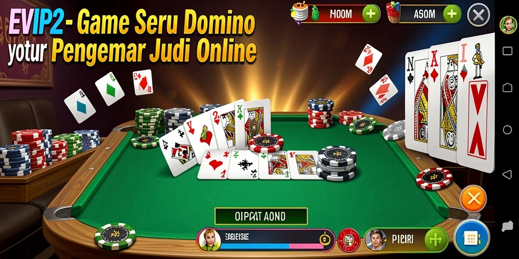 Tampilan gameplay seru saat bermain Domino di EVIP2.