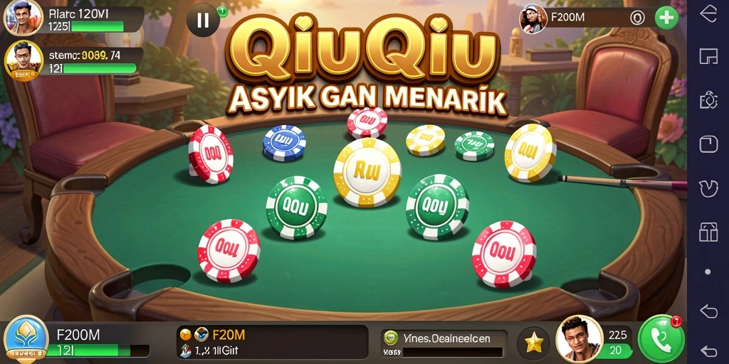 Tampilan gameplay QiuQiu yang menarik dan interaktif.