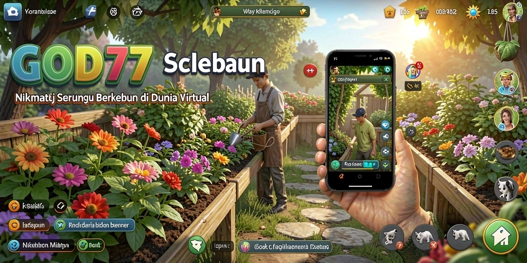 Tangkapan layar utama GOD77 menampilkan suasana berkebun yang indah.
