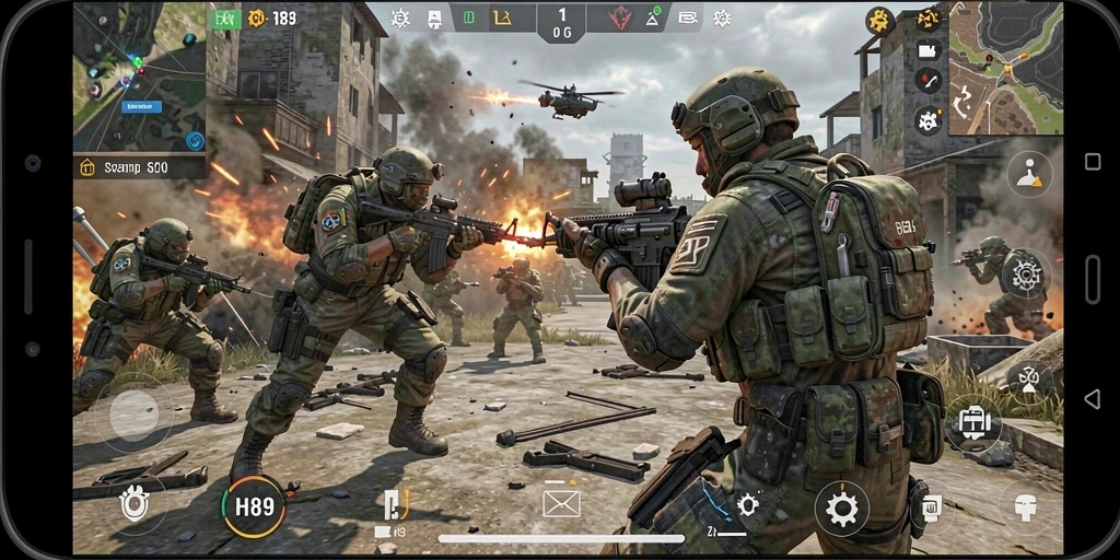 Screenshot menampilkan aksi gameplay yang intens dalam H89.