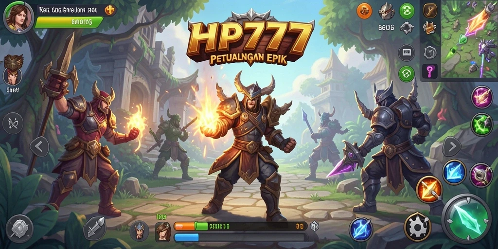 Tangkapan layar menampilkan pertarungan seru dalam HP777.