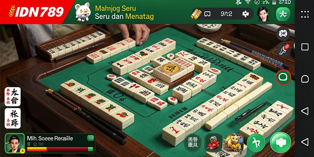 Screenshot gameplay IDN789 menampilkan aksi seru permainan Mahjong.