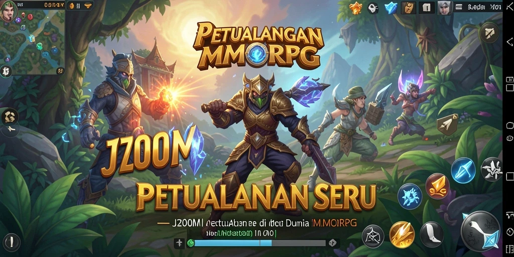 Screenshot menunjukkan aksi gameplay seru di dunia J200M.