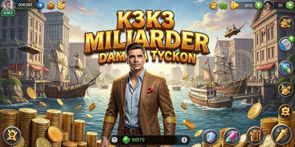 Screenshot gameplay K3K3 yang menunjukkan manajemen bisnis yang menarik.