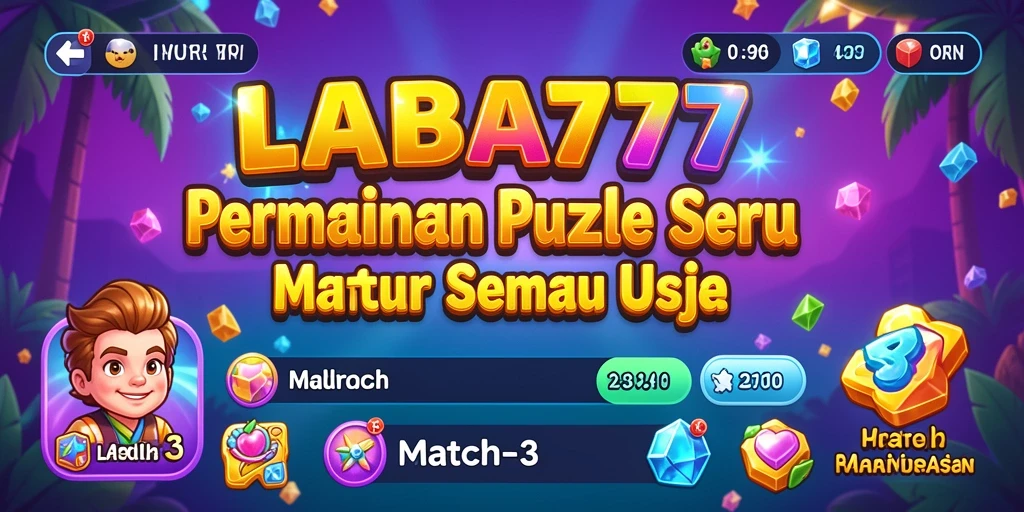 Tampilan gameplay LABA777 dengan elemen Match-3 yang menarik.