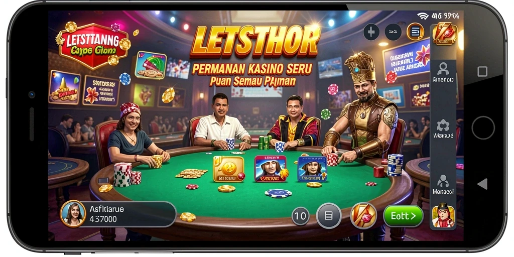Tampilan utama LETSTHOR dengan gameplay Kasino yang menarik.