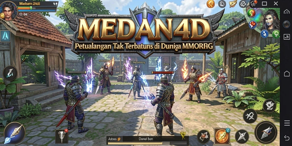 Tampilan pertarungan seru dalam game MMORPG MEDAN4D yang penuh aksi.