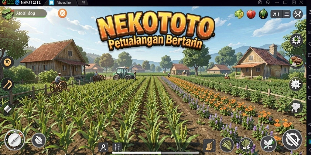 Tampilan gameplay NEKOTOTO yang menarik saat bertani.