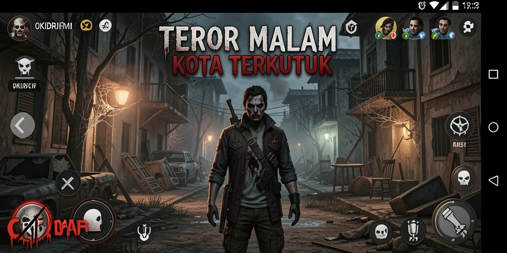 Tampilan gameplay menakutkan dari OKIDR yang penuh dengan kegelapan.