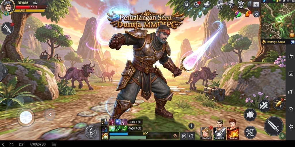 Tampilan gameplay seru di RP888, nikmati petualangan MMORPG.