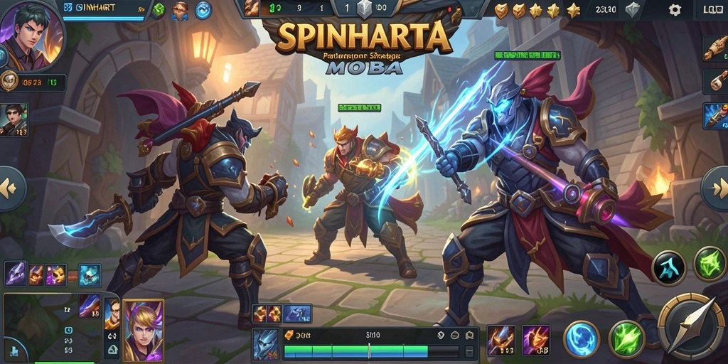 Tampilan gameplay menakjubkan SPINHARTA yang penuh aksi.