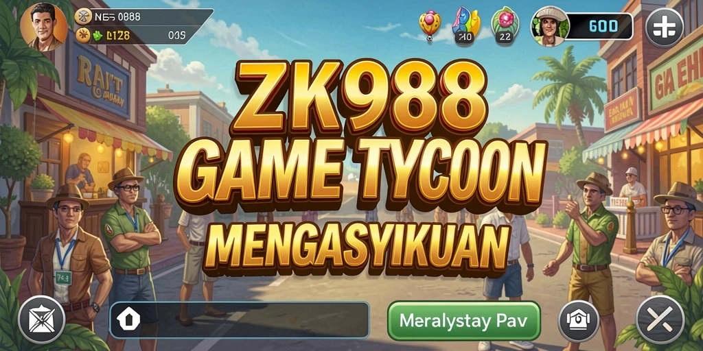 Screenshot utama ZK988 menampilkan gameplay Tycoon yang seru.